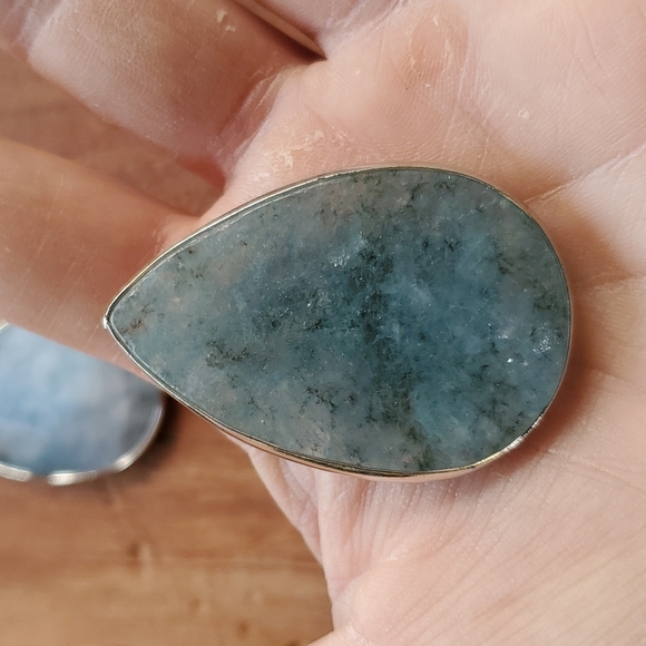 New 2pc Silver Wrapped Blue Kyanite Pendant Bundle. - Picture 7 of 15